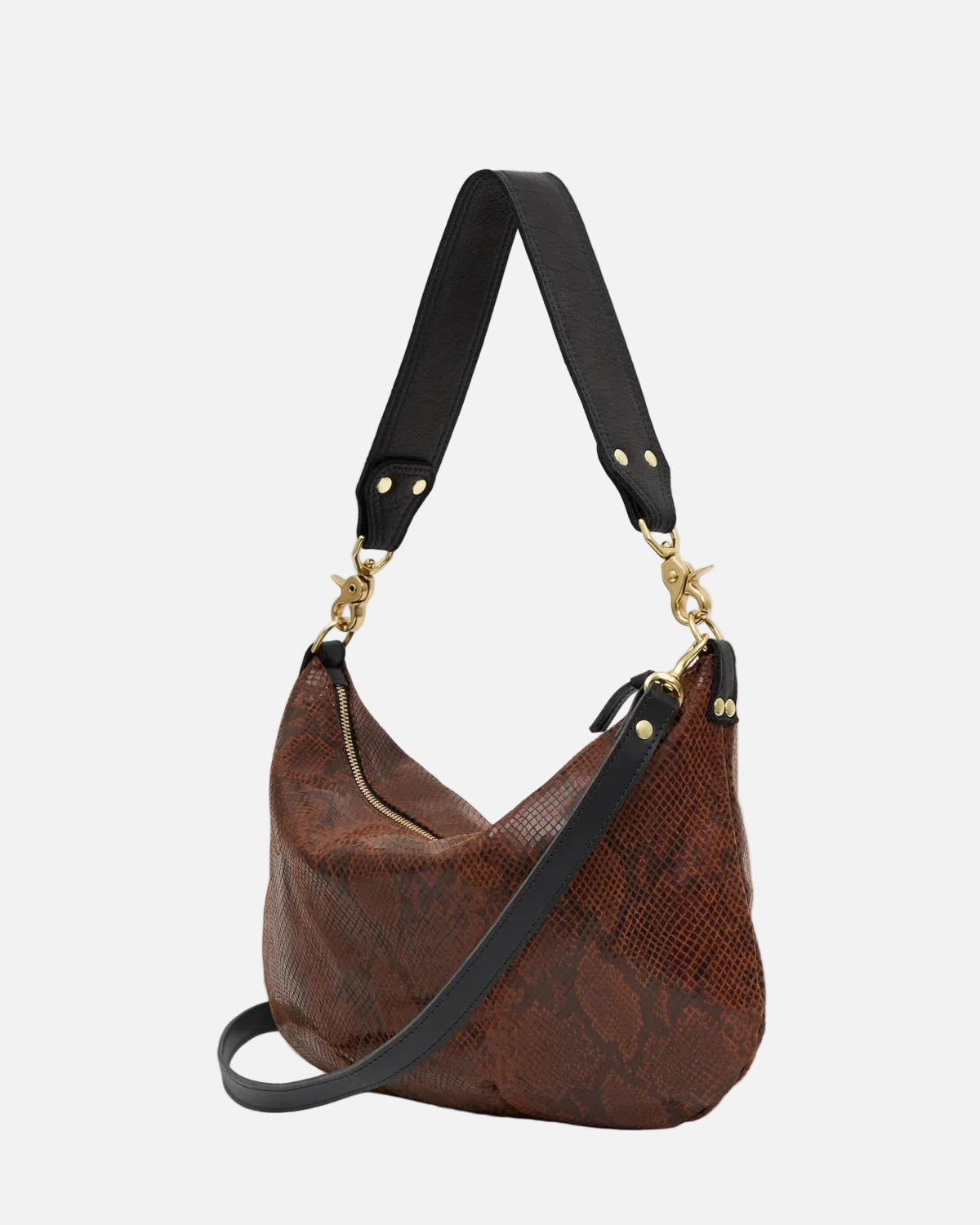 MOYEN MESSENGER - AUBURN EMBOSSED PYTHON