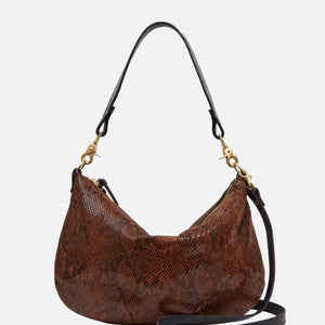 MOYEN MESSENGER - AUBURN EMBOSSED PYTHON