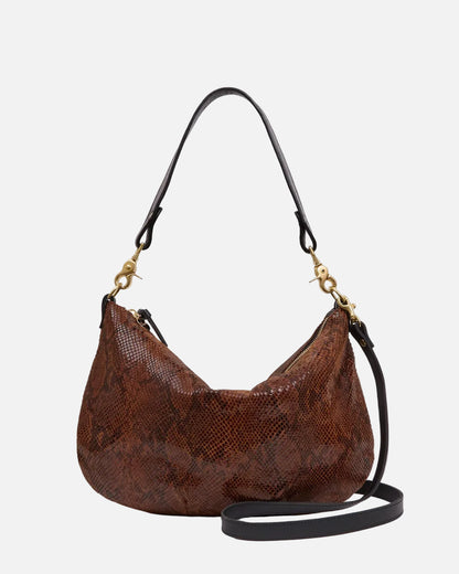 MOYEN MESSENGER - AUBURN EMBOSSED PYTHON