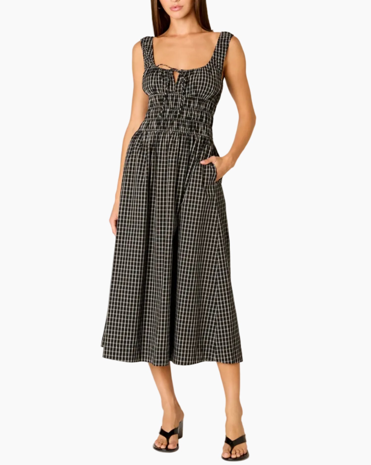 SALT MIDI DRESS - BLACK