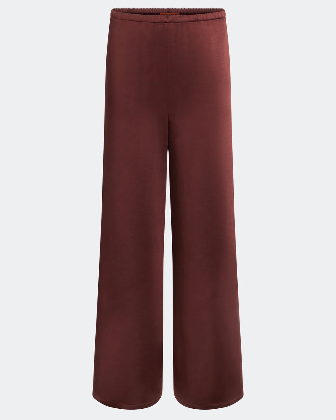 NELLA SATIN WIDE LEG PANT - CHOCO BROWN