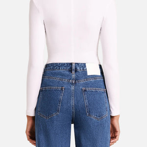 ORGANIC RIB LS TEE - WHITE