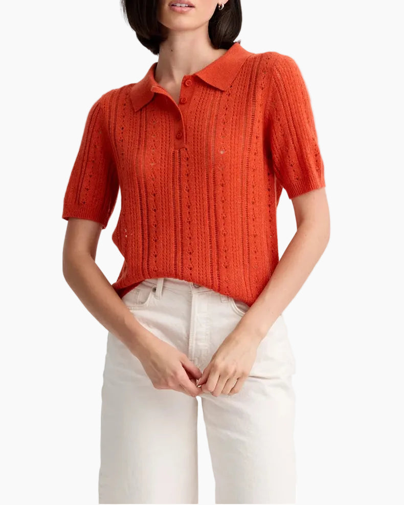 DAHLIA CASHMERE POLO - CARNATION