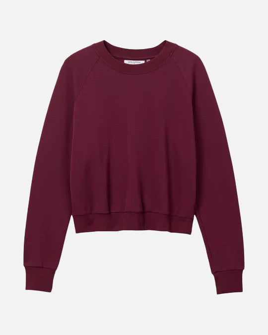 ALEXI RAGLAN CREW SWEATSHIRT - DARK BURGUNDY