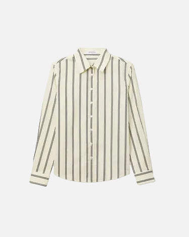 GISELE WOVEN BUTTON UP - SUGAR/NAVY STRIPE