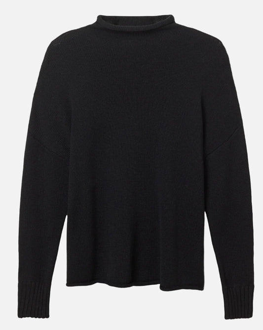 NOVA MOCK NECK SWEATER - TRUE BLACK
