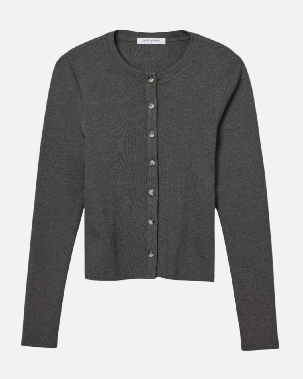 MAUREEN RIB CARDIGAN - CHARCOAL