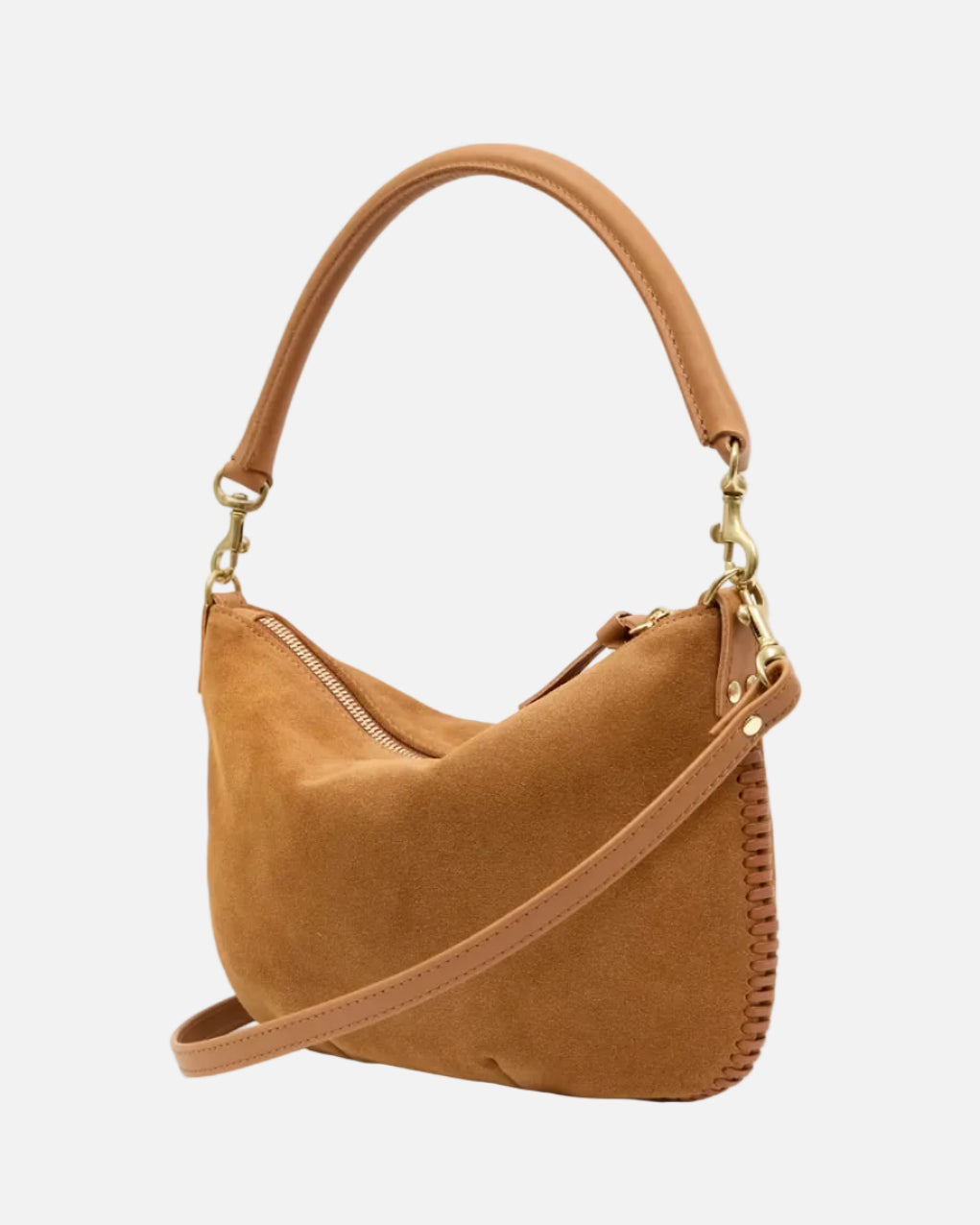 PETITE MOYEN MESSANGER - CARAMEL SUEDE W WHIPSTICH
