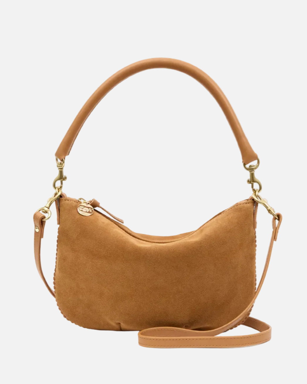PETITE MOYEN MESSANGER - CARAMEL SUEDE W WHIPSTICH