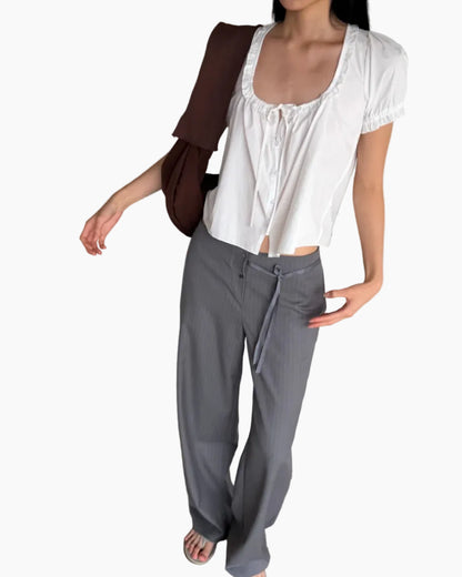 FLOUNCED TOP - WHITE