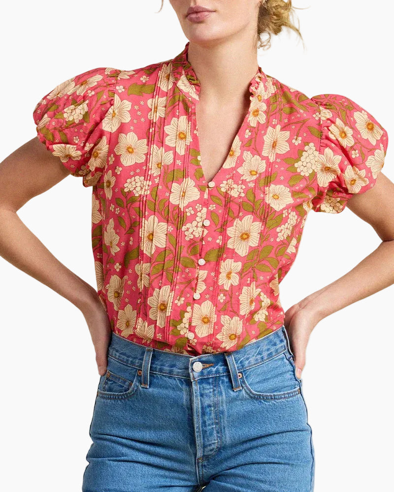 LUNA BLOUSE - RANCHO ROSE