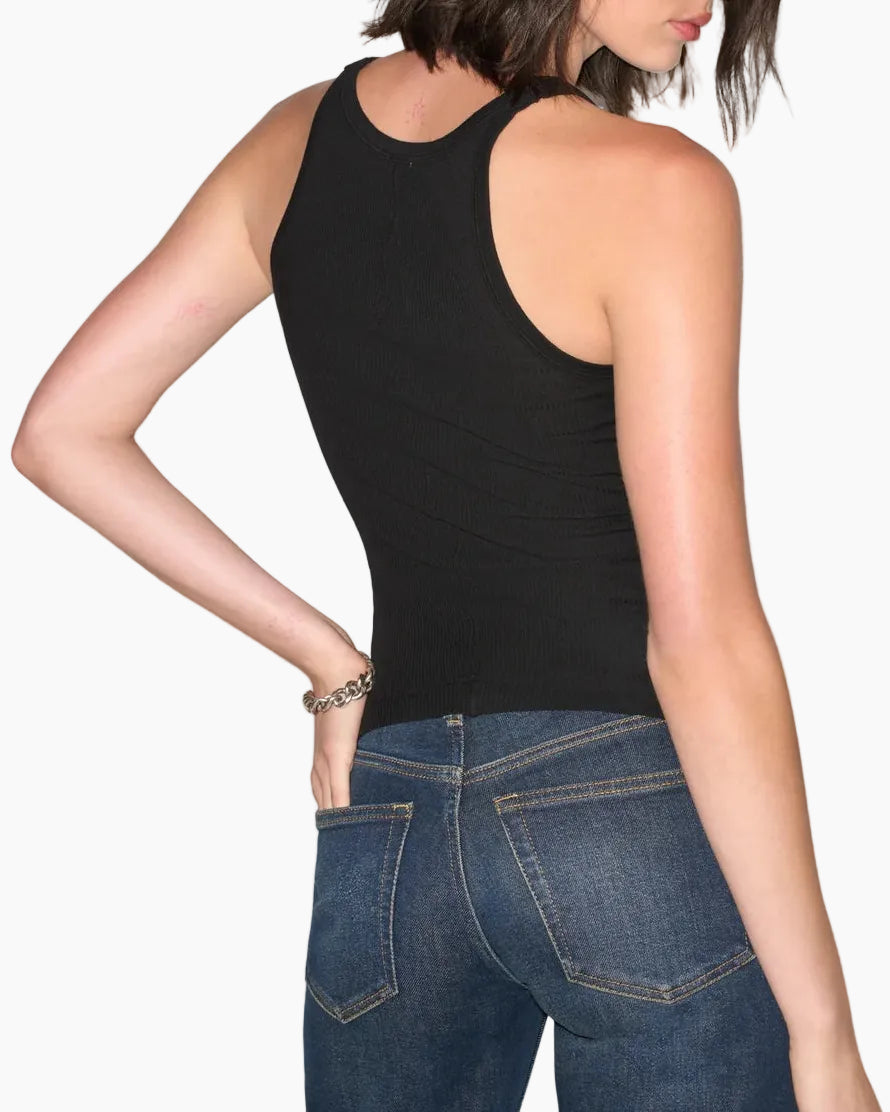 RIBBED TANK - BLACK