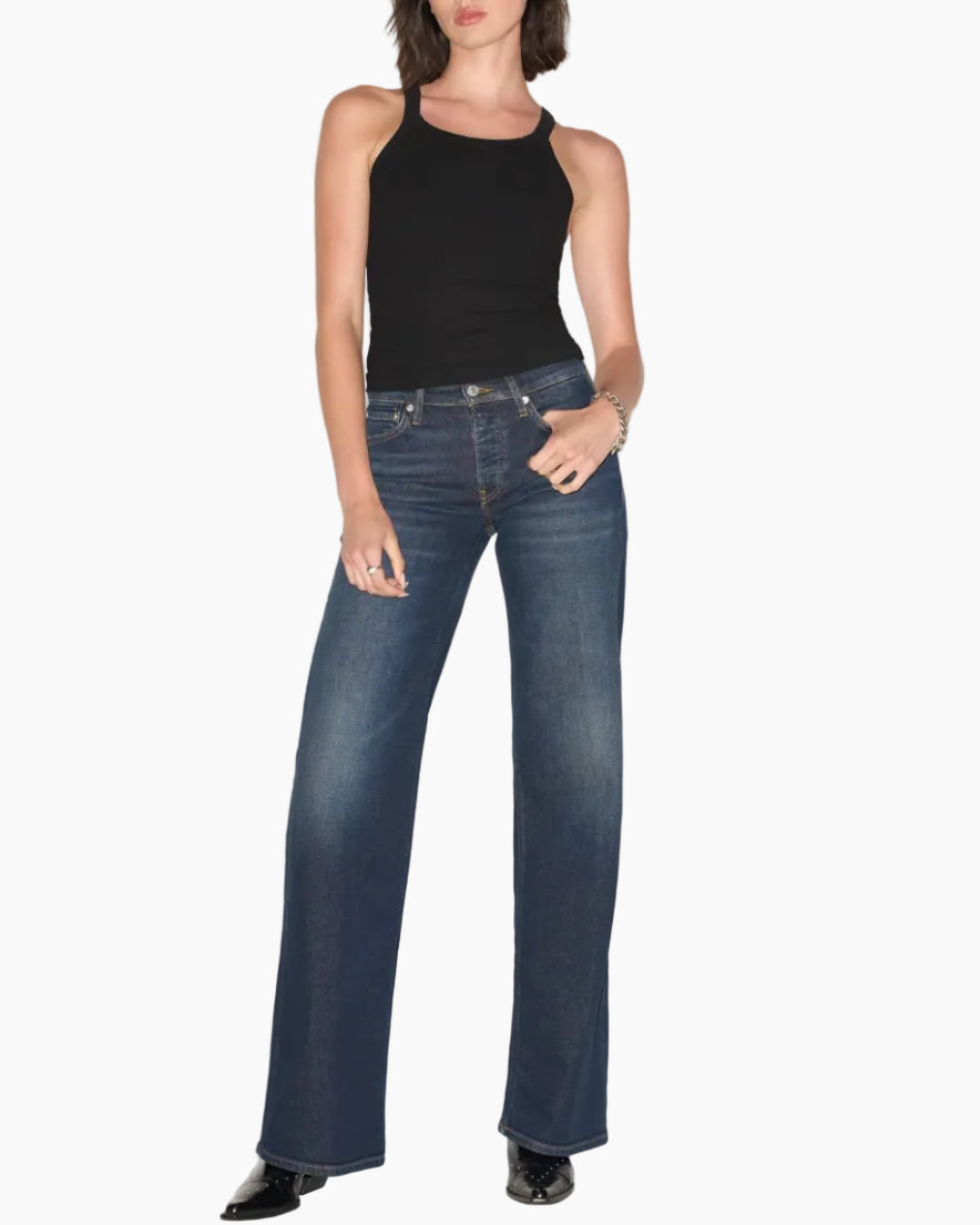 RIBBED TANK - BLACK