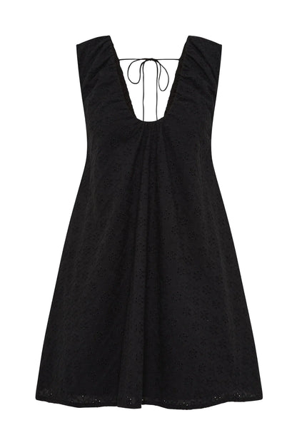 CLEMENTINA MINI DRESS - LUCY BRODERIE BLACK