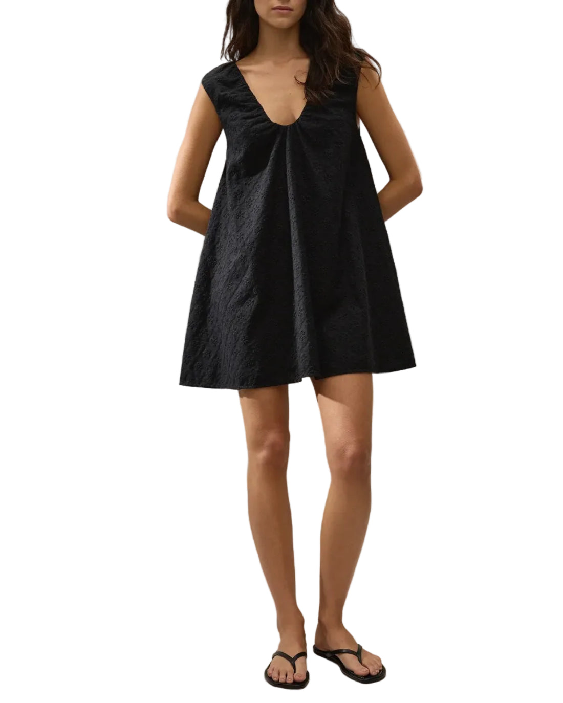 CLEMENTINA MINI DRESS - LUCY BRODERIE BLACK