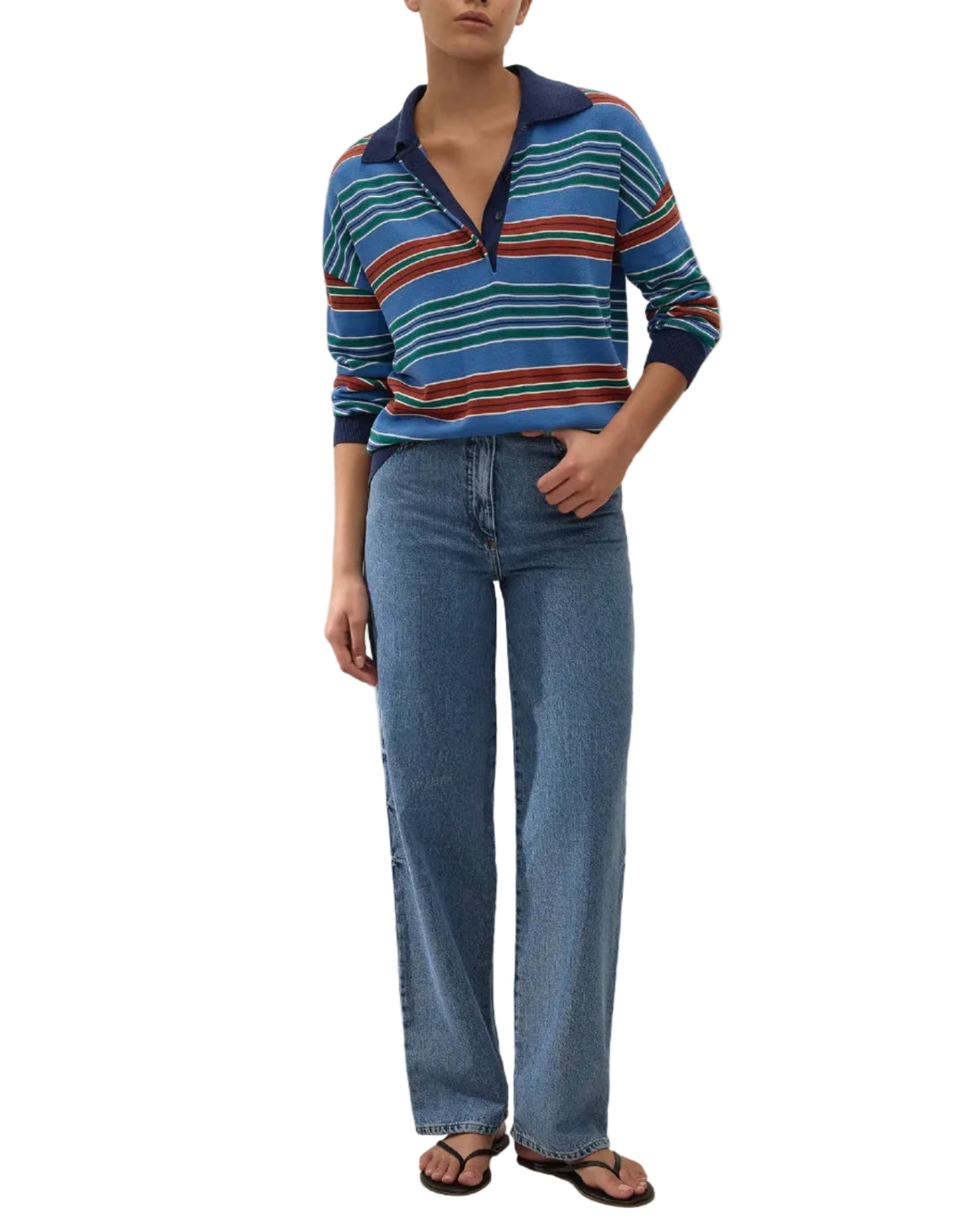 HARLOW OVERSIZED POLO - JUAN STRIPE