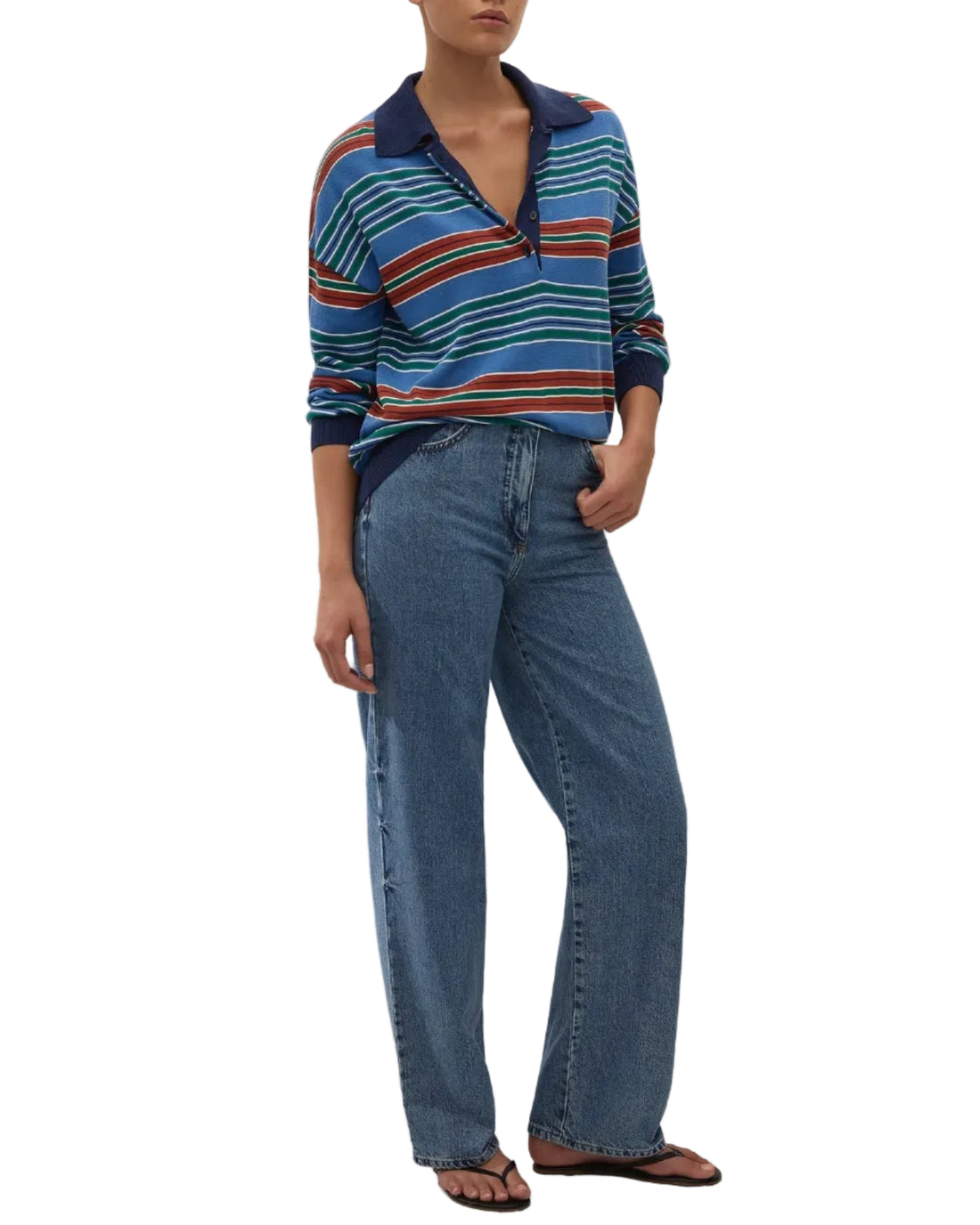 HARLOW OVERSIZED POLO - JUAN STRIPE