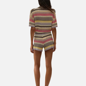 RAYA POLO TOP - PERLA STRIPE