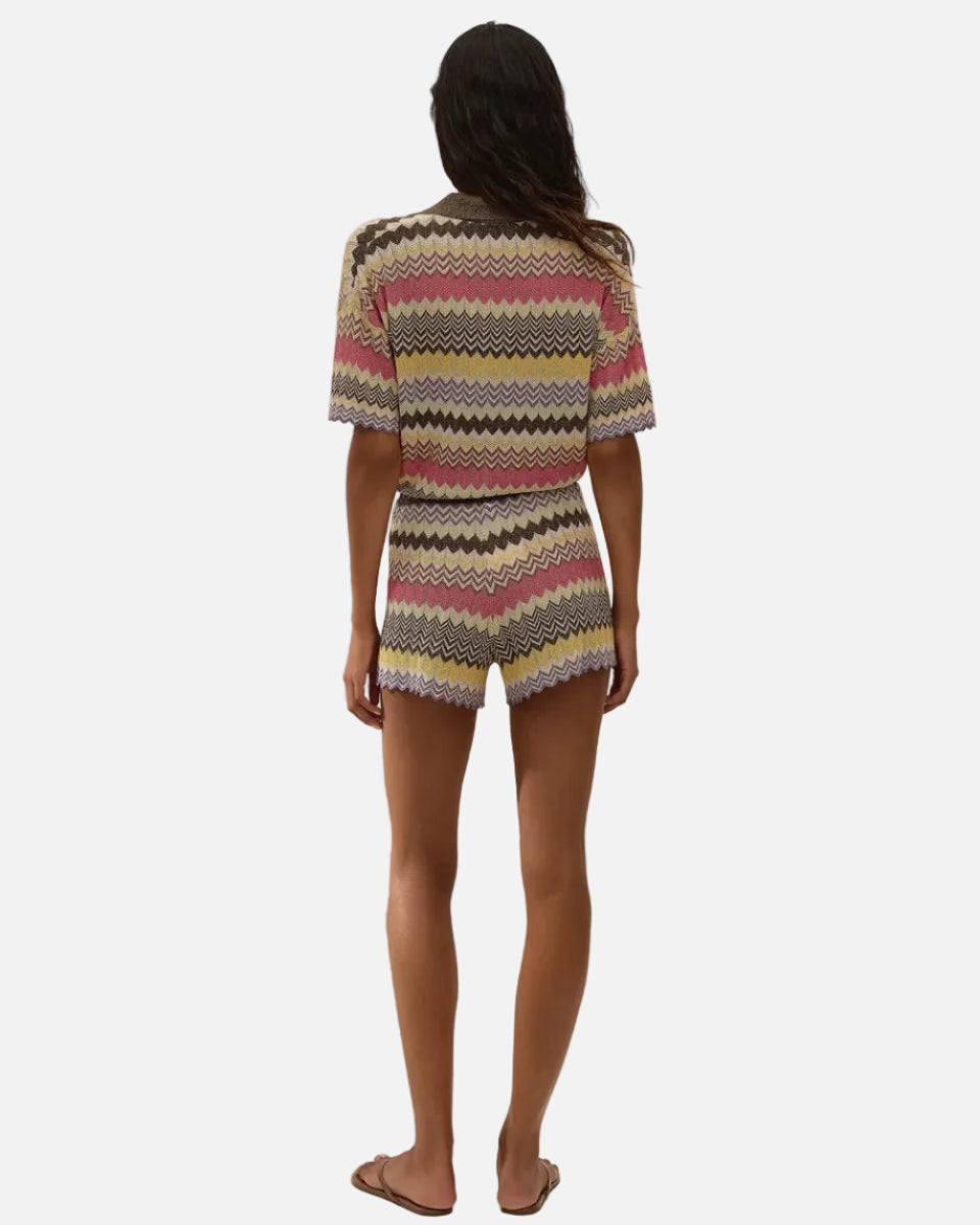 RAYA POLO TOP - PERLA STRIPE