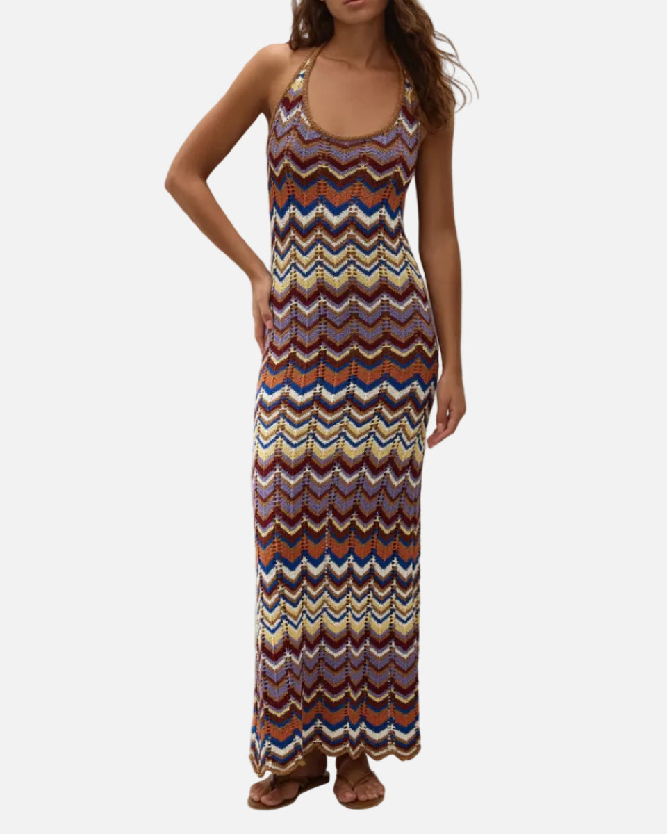 ELISA MAXI DRESS - CADAQUES STRIPE