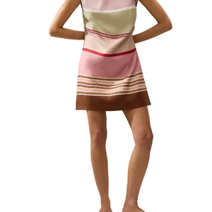 FLOR MINI DRESS BARRAGAN STRIPE | DUSTY MAUVE