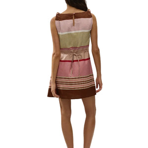 FLOR MINI DRESS BARRAGAN STRIPE | DUSTY MAUVE
