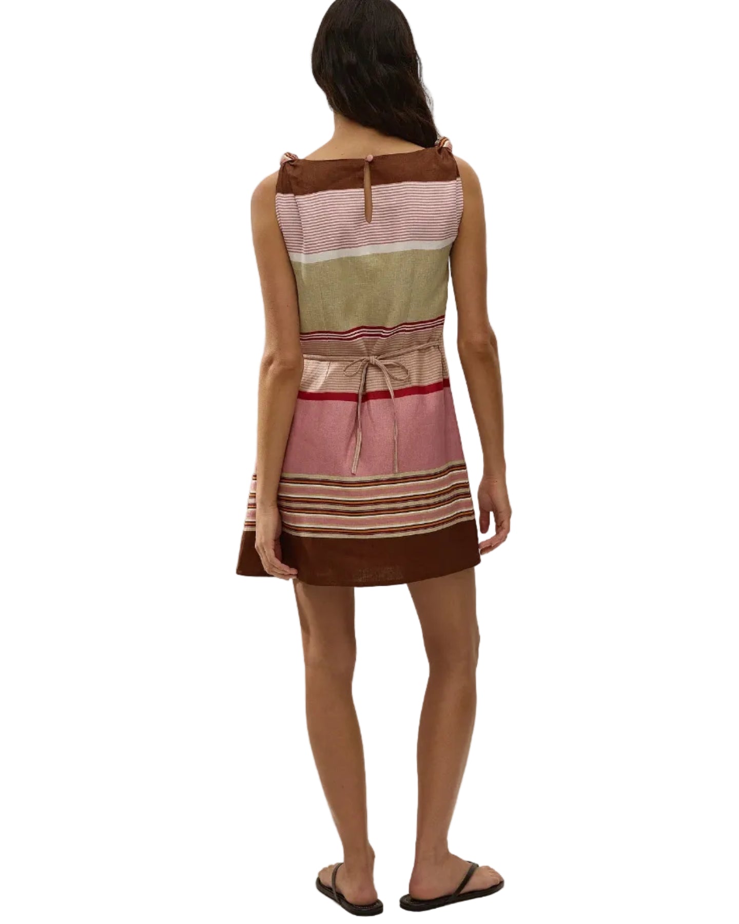 FLOR MINI DRESS BARRAGAN STRIPE | DUSTY MAUVE