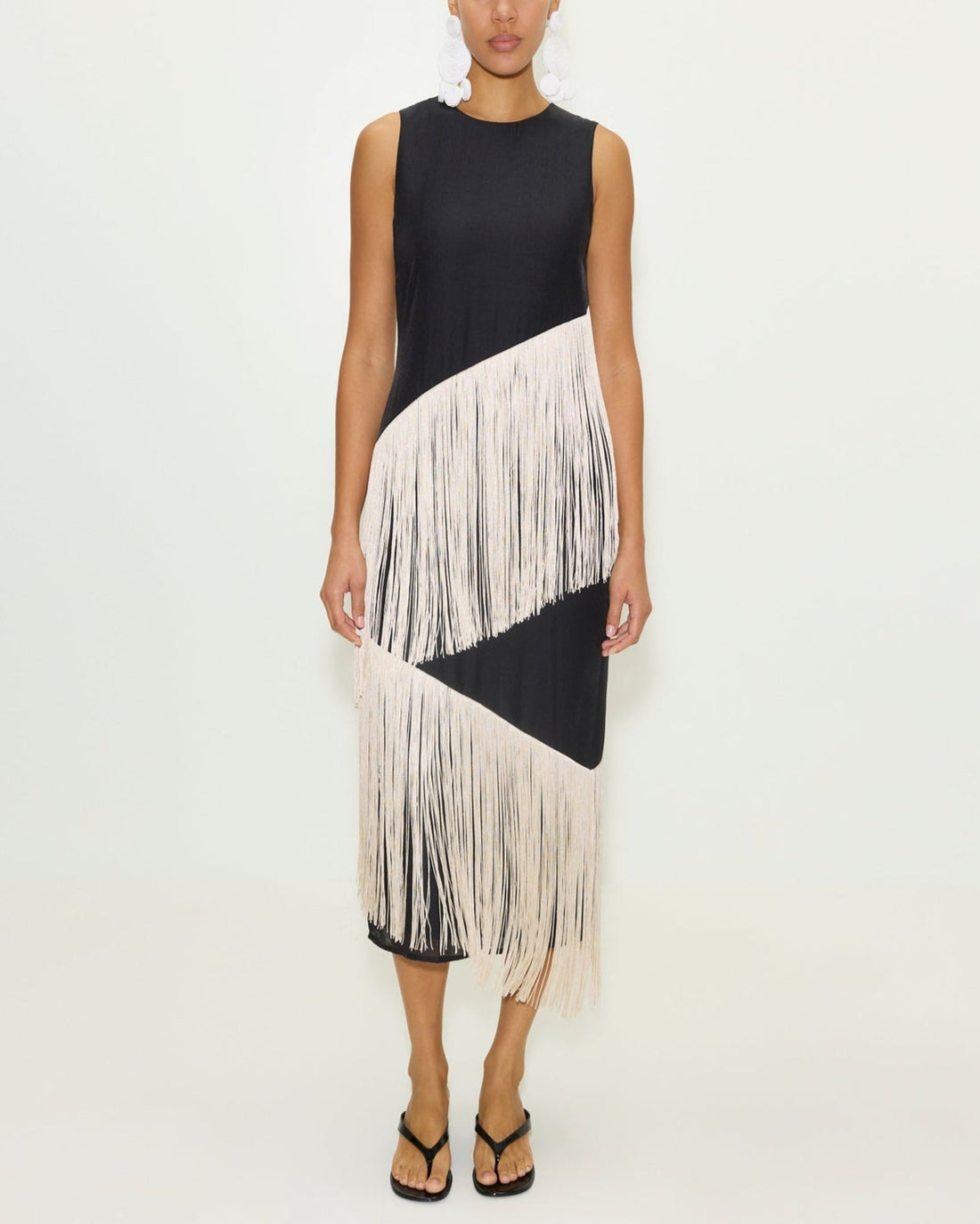 COPACABANA FRINGE DRESS - BLACK
