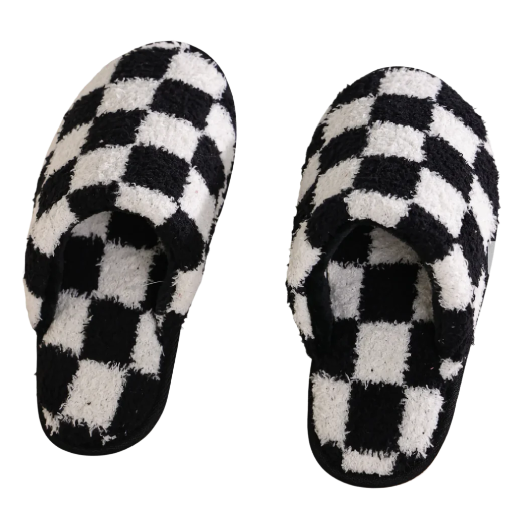 CHECKER COZY SLIPPERS