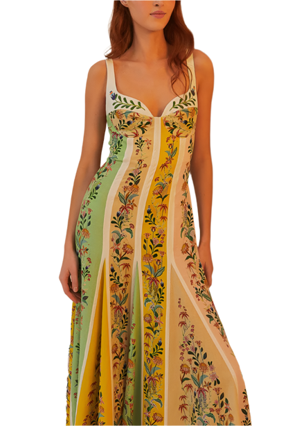 FLORAL STRIPES MAXI - MULTICOLOR