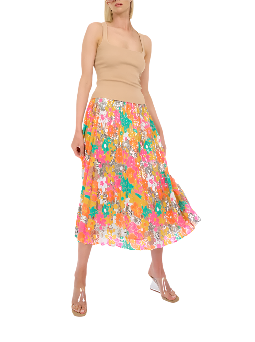 NEON TUILERIES PLEATED SKIRT