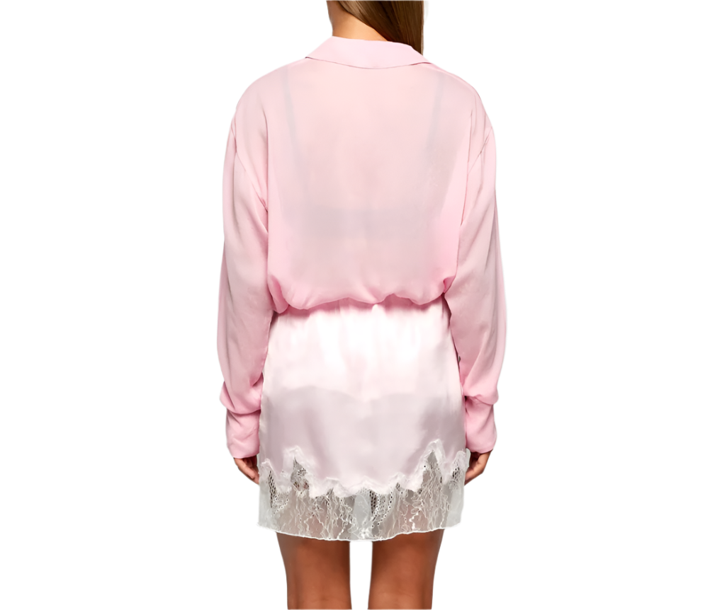 SHEER OVERSIZED SHIRT - ROSE QUARTZ