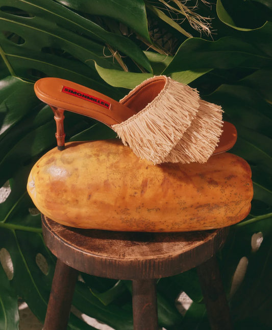 FRINGE PLAYA BAMBOO HEEL - NATURAL