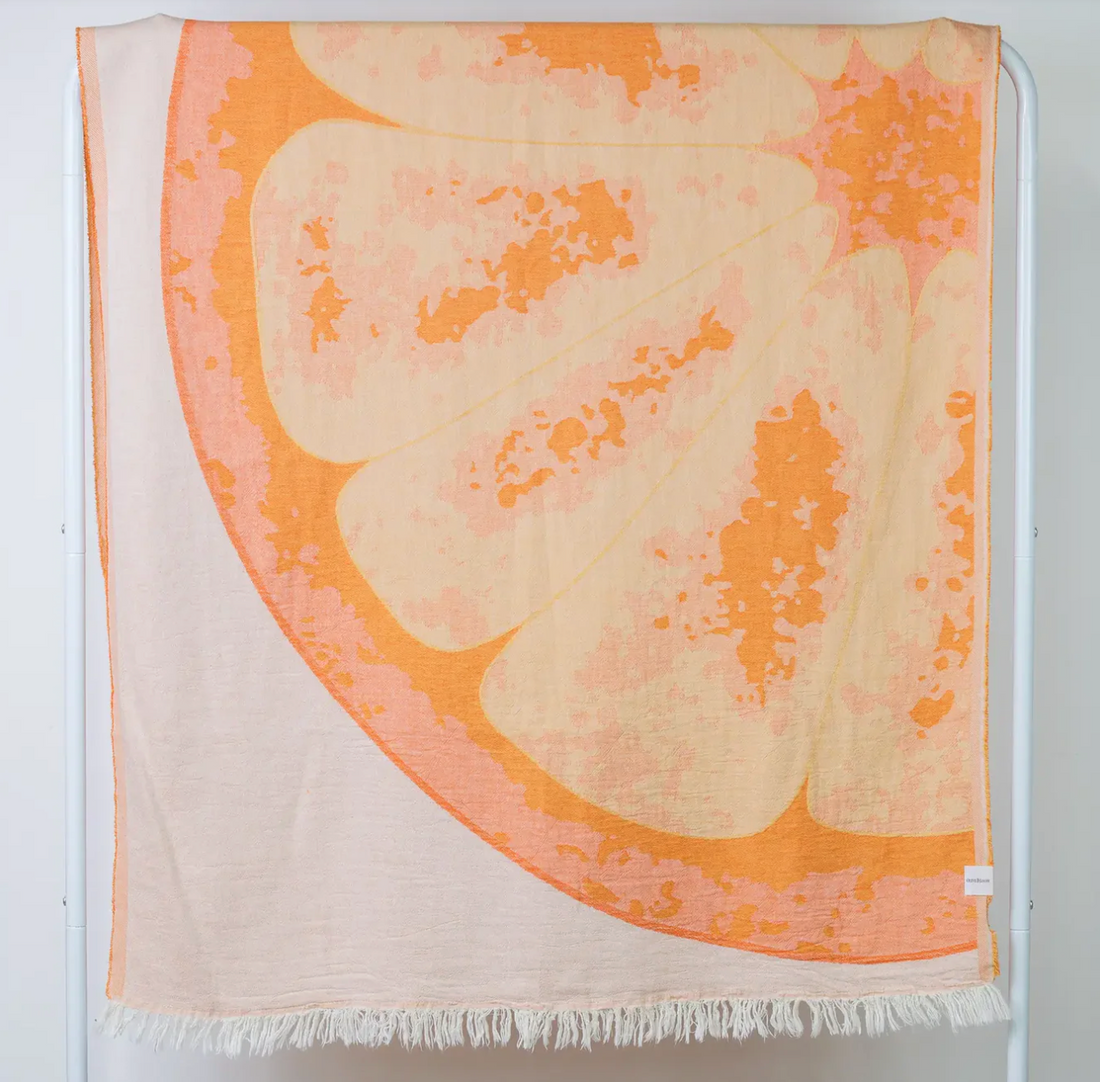 TROPICAL BLISS TURKISH TOWEL - TANGERINE