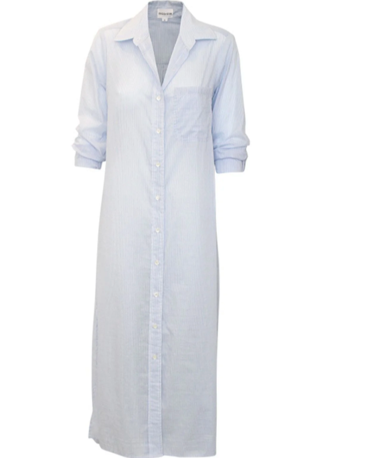BOYFRIEND DRESS - SKY BLUE STRIPE