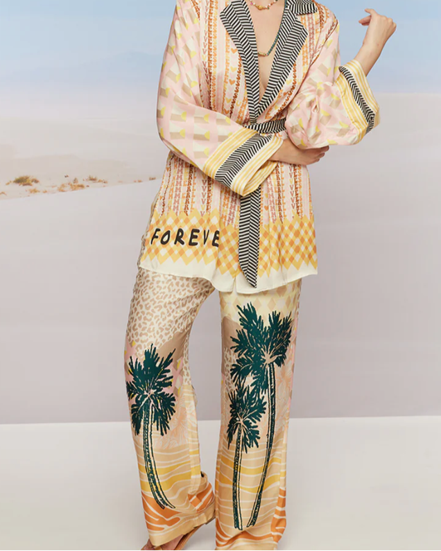 AVERY STRAIGHT LEG PRINTED TROUSER - VACATION