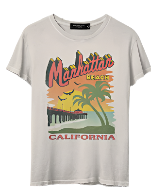 MANHATTAN BEACH T-SHIRT - VINTAGE WHITE