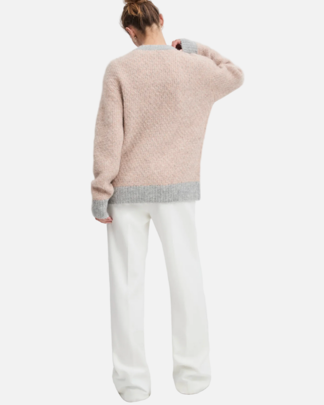 THE RIO CARDIGAN-ROSE DUST/LIGHT GREY