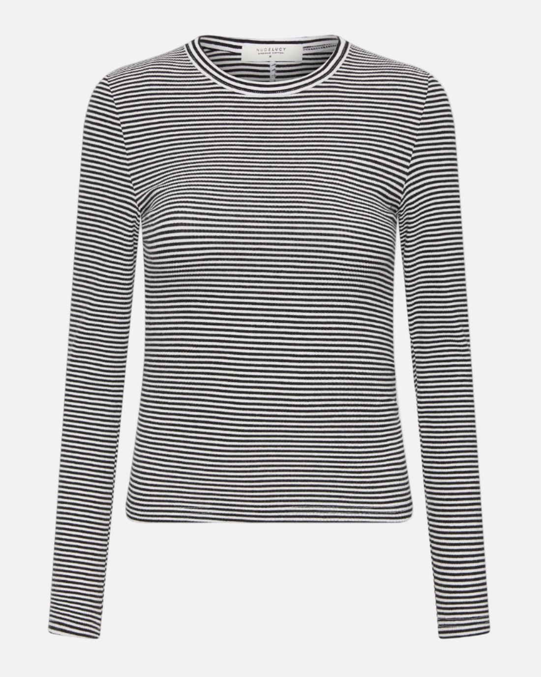 ORGANIC RIB LS TEE - BLACK STRIPE