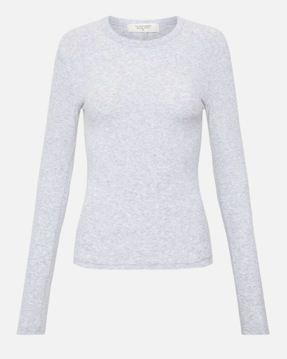 ORGANIC RIB LS TEE - GREY MARLE
