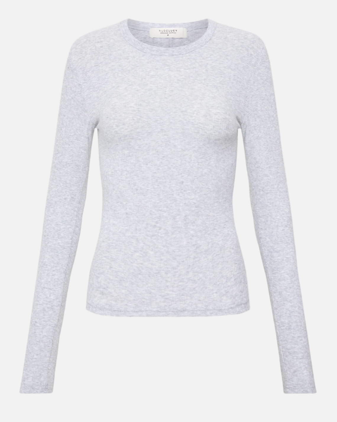 ORGANIC RIB LS TEE - GREY MARLE