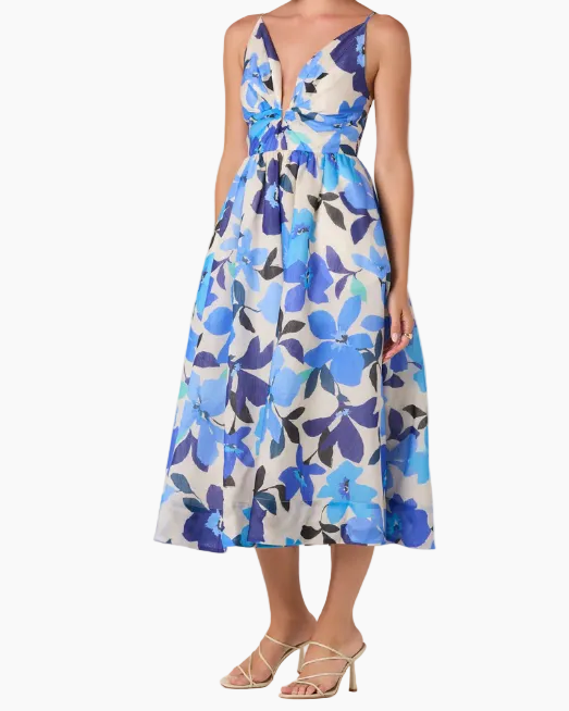 JANNA DRESS - BLUE FLORAL