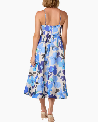 JANNA DRESS - BLUE FLORAL