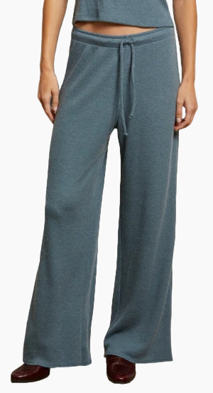 MADDIE WAFFLE DRAWSTRING PANT - SLATE