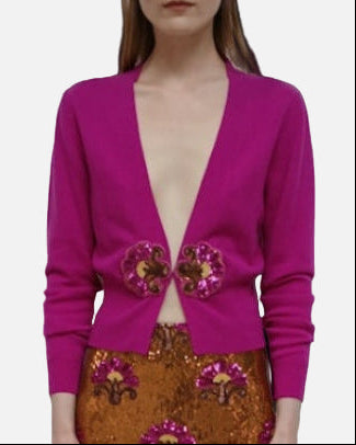 JOSHUA TREE CARDIGAN - HOT PLUM