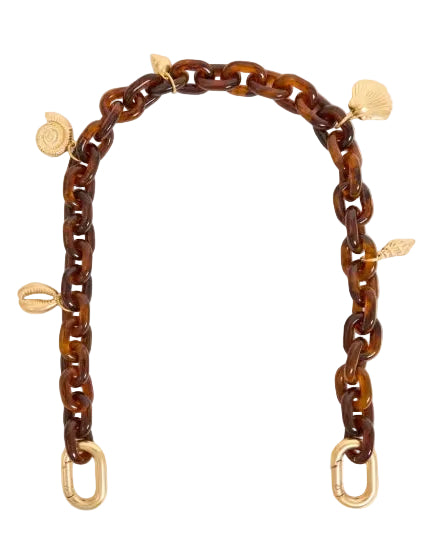 SHORTIE STRAP - TORTOISE RESIN WITH SEA CHARMS