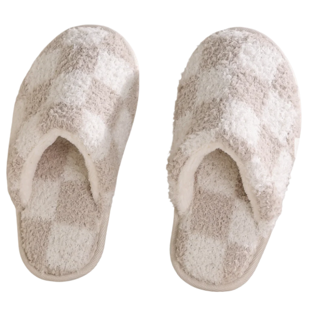 CHECKER COZY SLIPPERS
