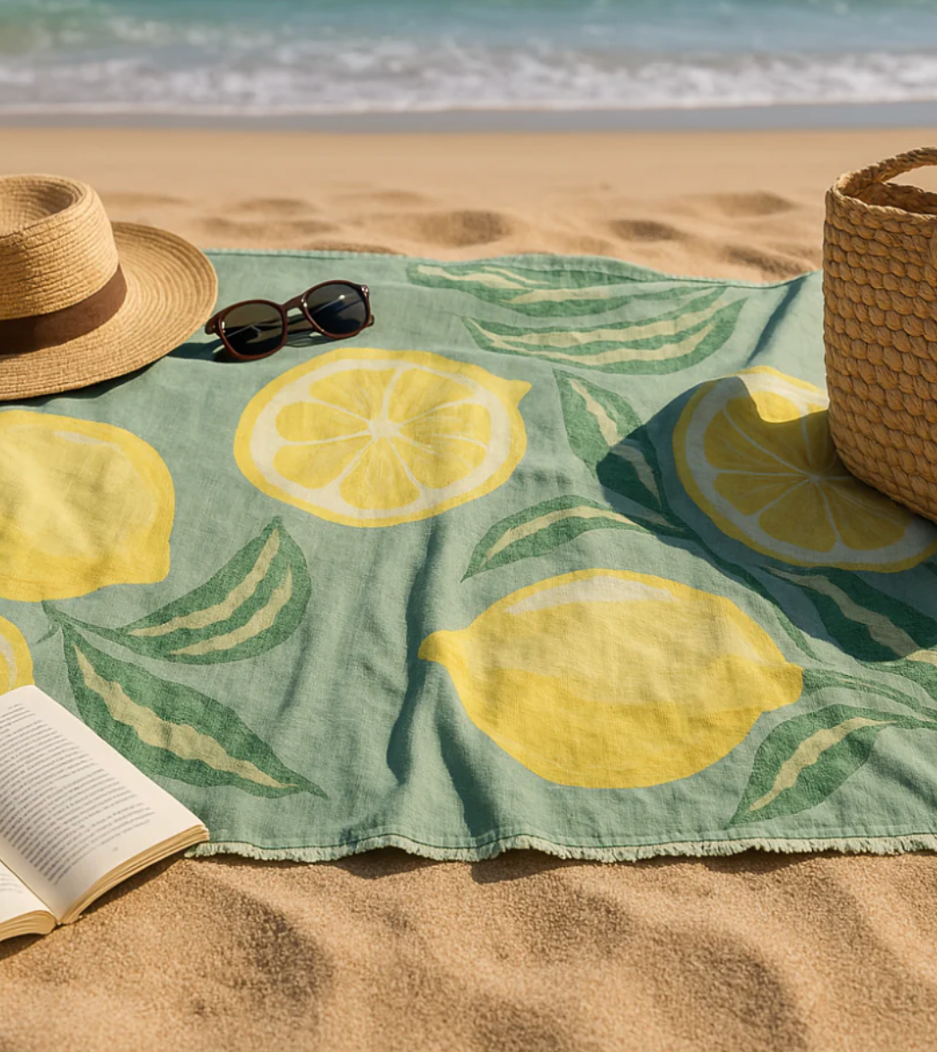 TROPICAL BLISS TURKISH TOWEL - LEMON