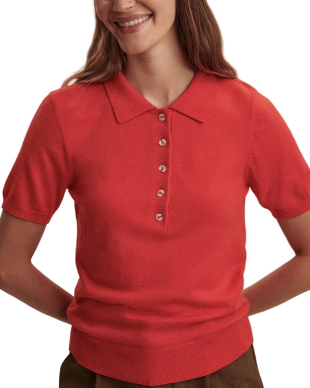 TONI KNIT POLO - POINSETTIA