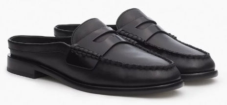 CARTER LEATHER MULES - BLACK